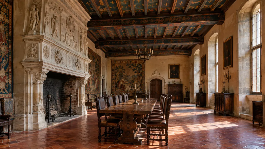 Il mastio e il cortile interno del Château de Beynac